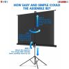 5 Core Projector Screen with Stand 72 inch Indoor and Outdoor Portable Projection Screen and Tripod Stand 8K 3D Ultra HD 4:3 for Movie Office Classroo
