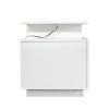 Modern White TV Stand; 20 Colors LED TV Stand w/Remote Control Lights
